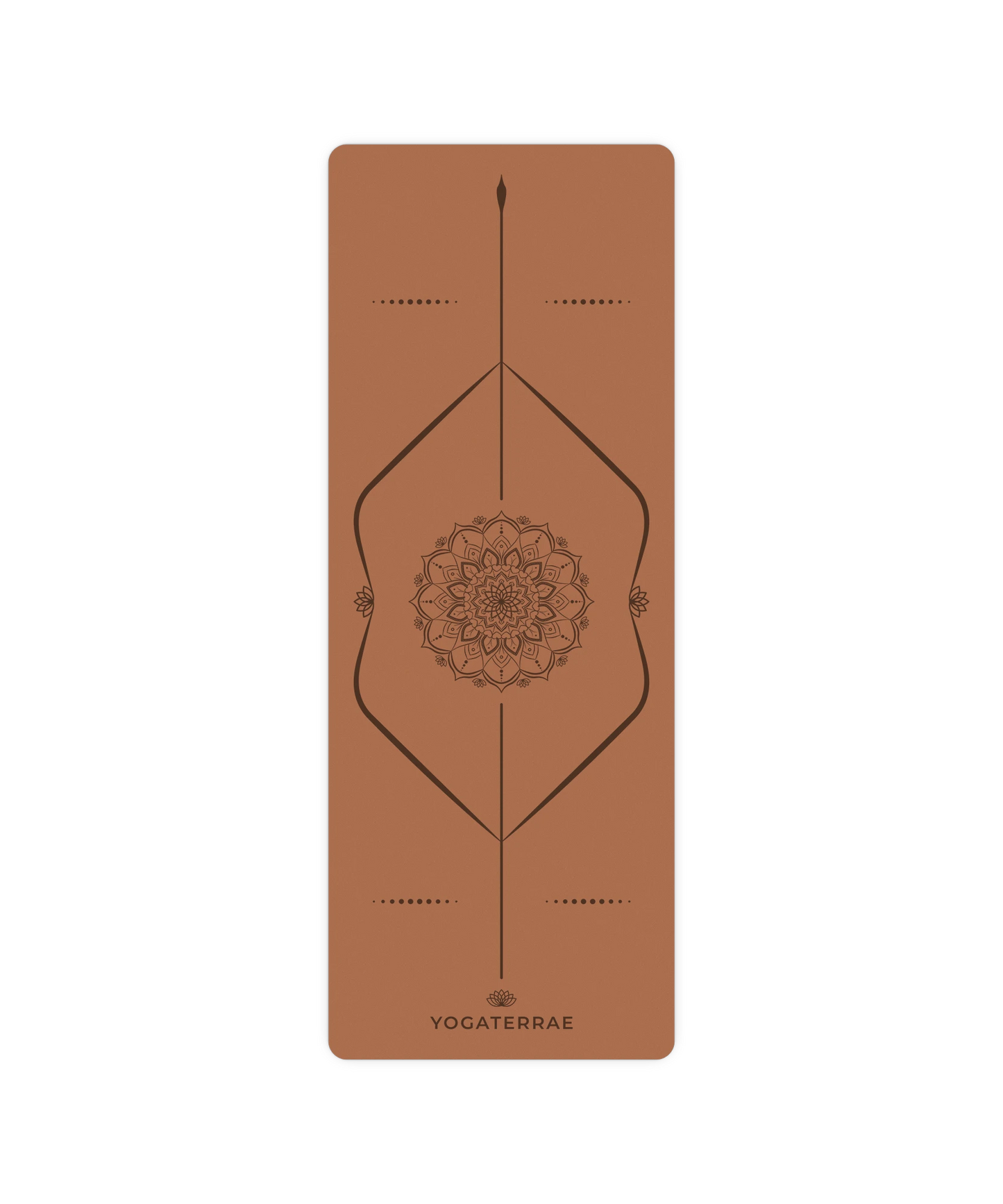 TAPIS DE YOGA ANTIDÉRAPANT MARRON EN PU-CAOUTCHOUC NATUREL MANDALA