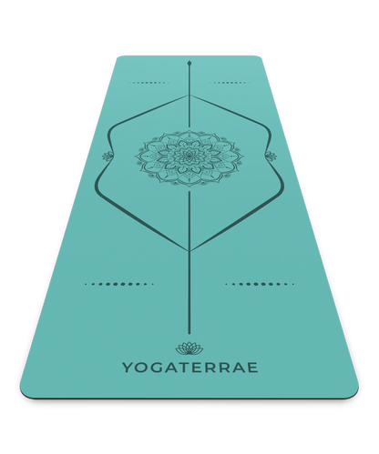 TAPIS DE YOGA ANTIDÉRAPANT VERT MENTHE EN PU-CAOUTCHOUC NATUREL MANDALA