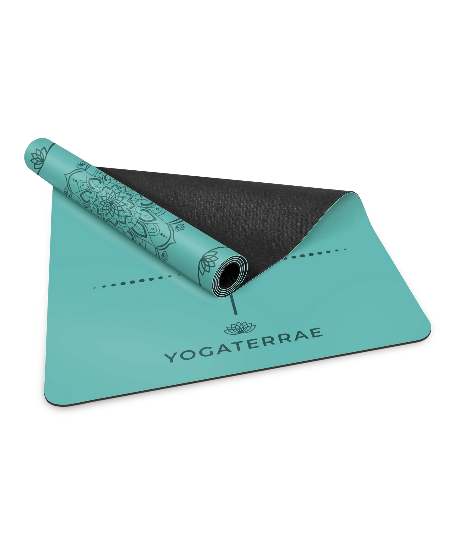 TAPIS DE YOGA ANTIDÉRAPANT VERT MENTHE EN PU-CAOUTCHOUC NATUREL MANDALA