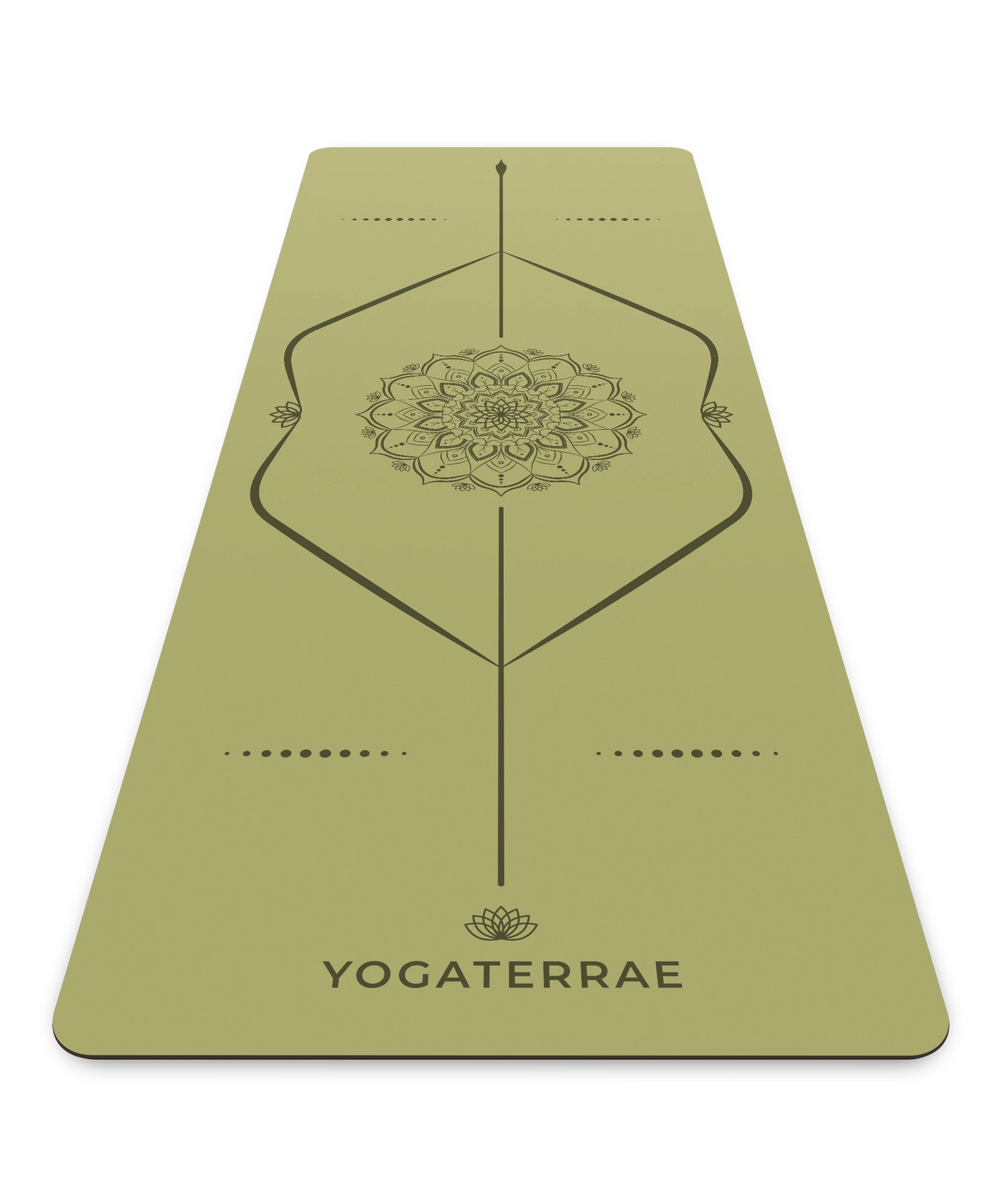 TAPIS DE YOGA ANTIDÉRAPANT KAKI EN PU-CAOUTCHOUC NATUREL MANDALA