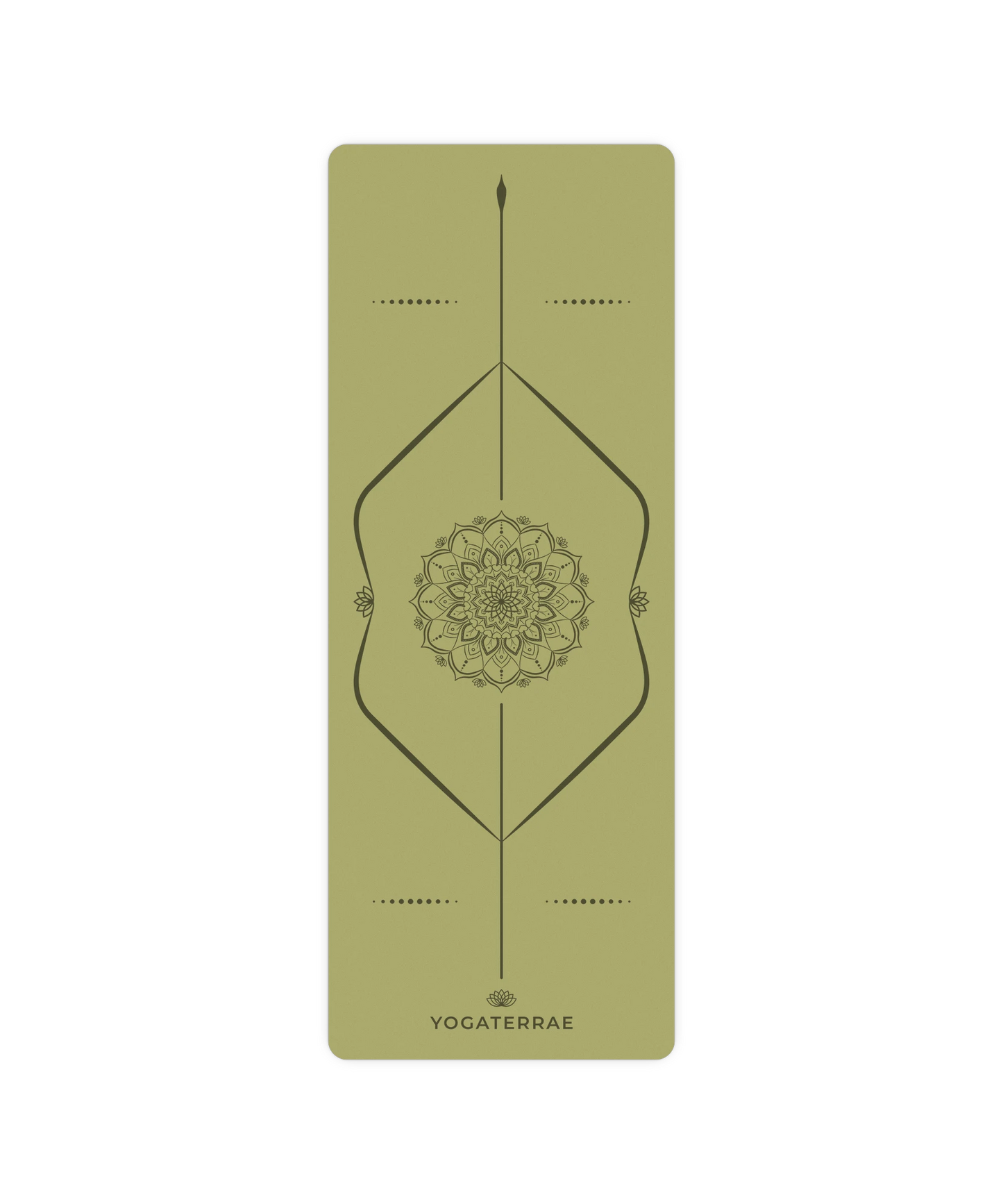 TAPIS DE YOGA ANTIDÉRAPANT KAKI EN PU-CAOUTCHOUC NATUREL MANDALA