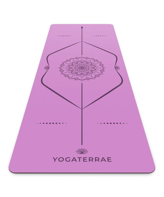 TAPIS DE YOGA ANTIDÉRAPANT LAVANDE EN PU-CAOUTCHOUC NATUREL MANDALA