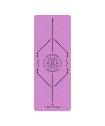 TAPIS DE YOGA MANDALA LAVANDE EN PU-CAOUTCHOUC NATUREL AVEC SAC