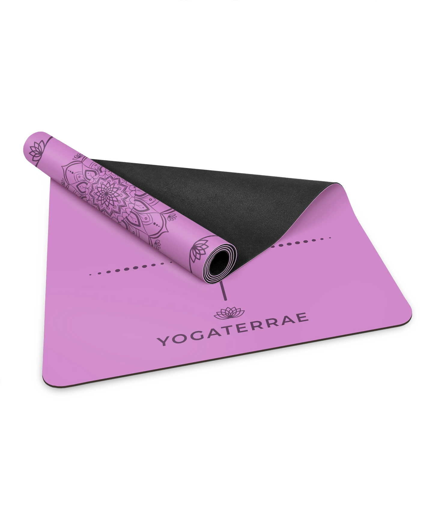 TAPIS DE YOGA ANTIDÉRAPANT LAVANDE EN PU-CAOUTCHOUC NATUREL MANDALA