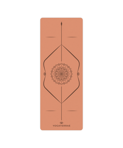 TAPIS DE YOGA MANDALA MARRON CLAIR EN PU-CAOUTCHOUC NATUREL AVEC SAC