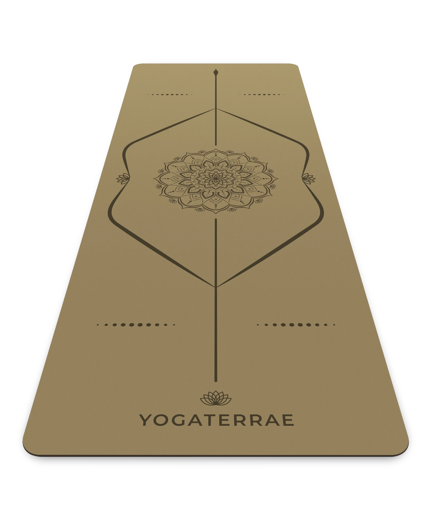 TAPIS DE YOGA ANTIDÉRAPANT BRONZE OLIVE EN PU-CAOUTCHOUC NATUREL MANDALA
