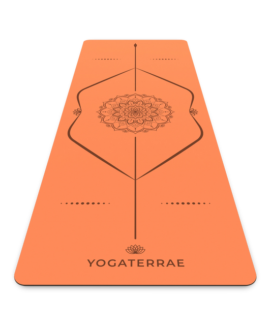 TAPIS DE YOGA ANTIDÉRAPANT ORANGE EN PU-CAOUTCHOUC NATUREL MANDALA