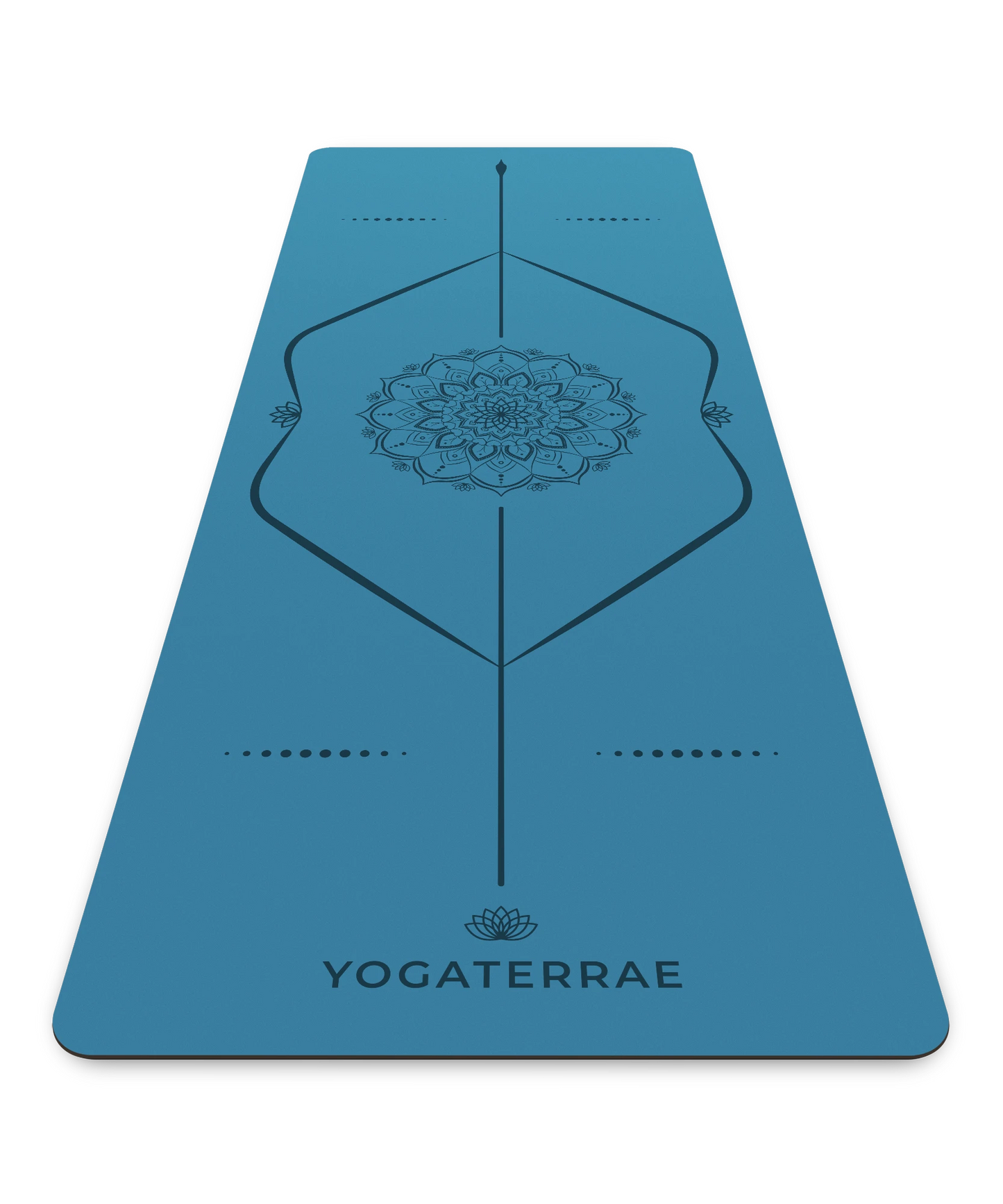 TAPIS DE YOGA ANTIDÉRAPANT BLEU POLAIRE EN PU-CAOUTCHOUC NATUREL MANDALA