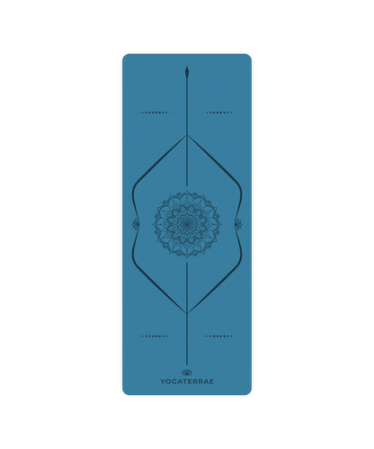 TAPIS DE YOGA MANDALA BLEU POLAIRE EN PU-CAOUTCHOUC NATUREL AVEC SAC