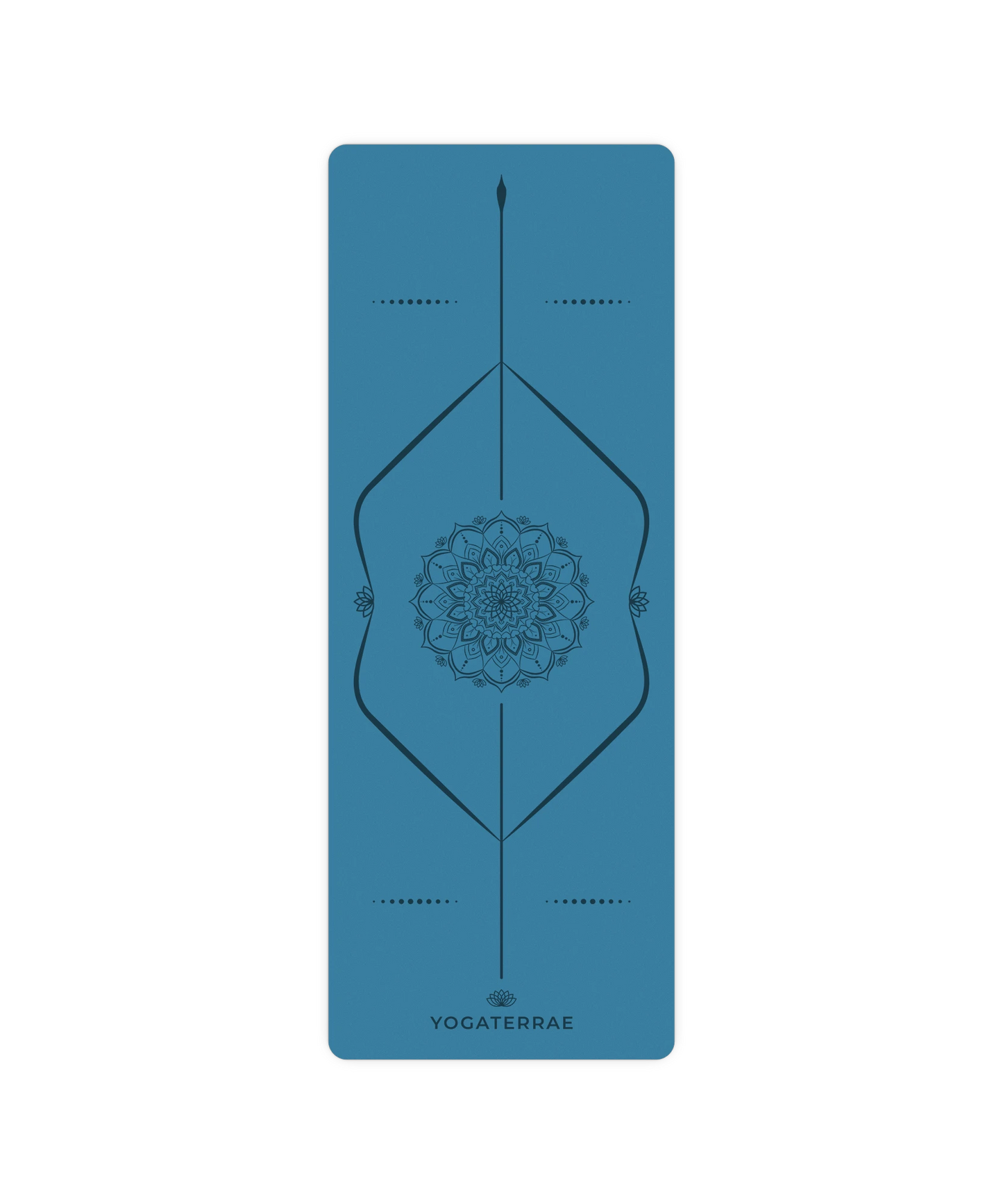 TAPIS DE YOGA ANTIDÉRAPANT BLEU POLAIRE EN PU-CAOUTCHOUC NATUREL MANDALA