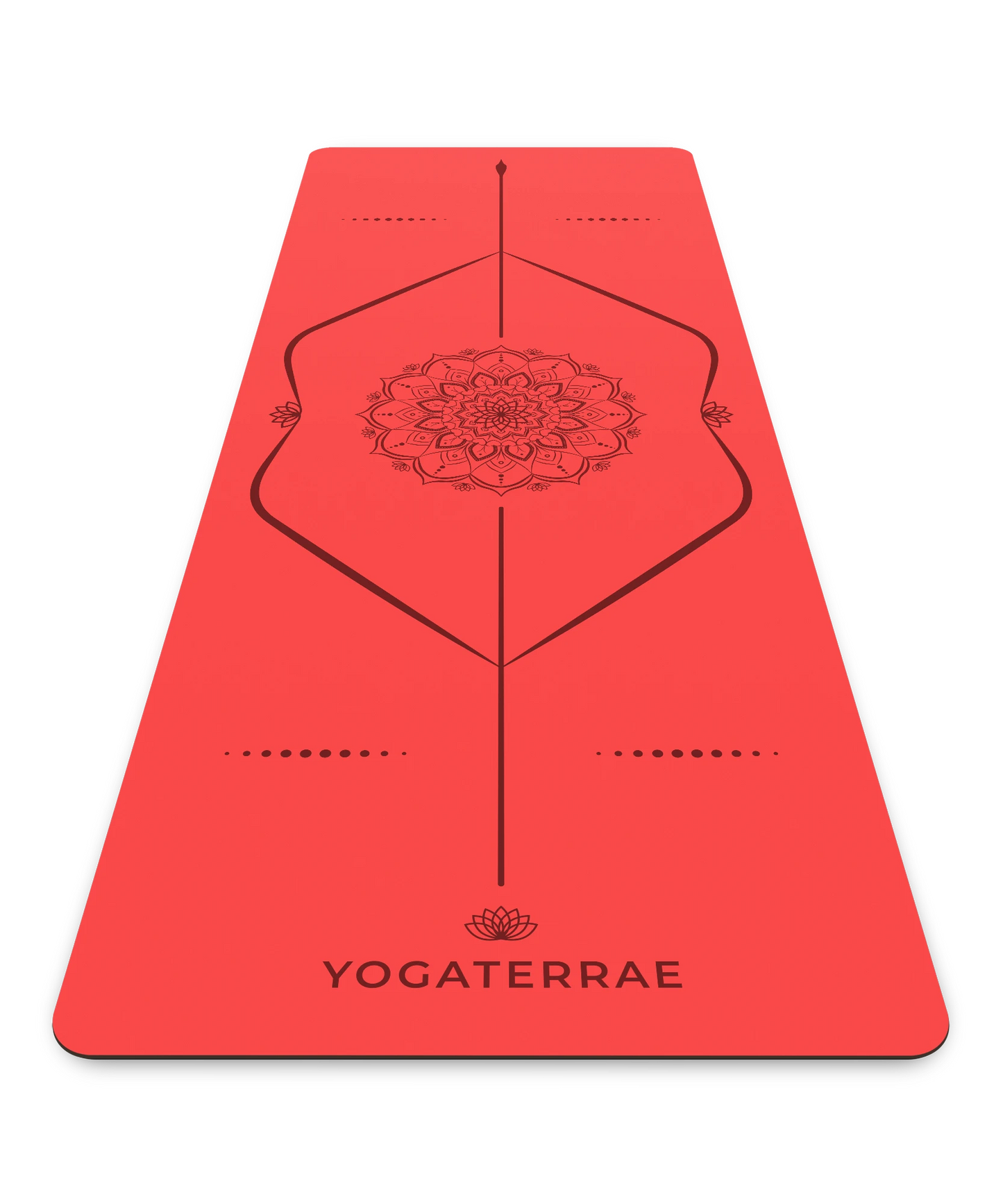 TAPIS DE YOGA MANDALA ROUGE EN PU-CAOUTCHOUC NATUREL AVEC SAC