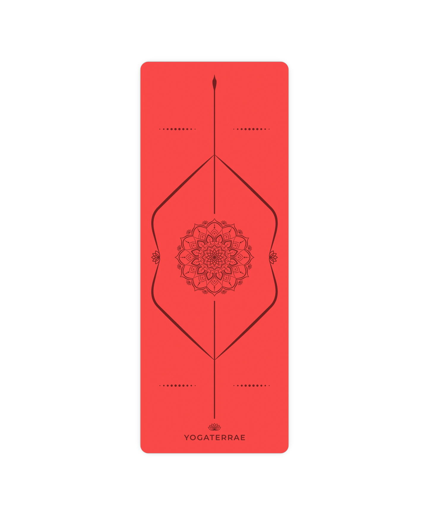 TAPIS DE YOGA MANDALA ROUGE EN PU-CAOUTCHOUC NATUREL AVEC SAC