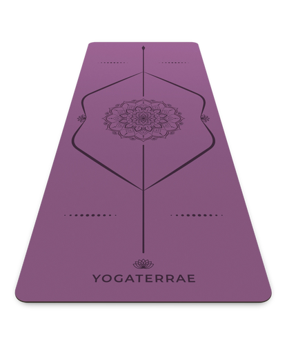TAPIS DE YOGA ANTIDÉRAPANT VIOLET EN PU-CAOUTCHOUC NATUREL MANDALA