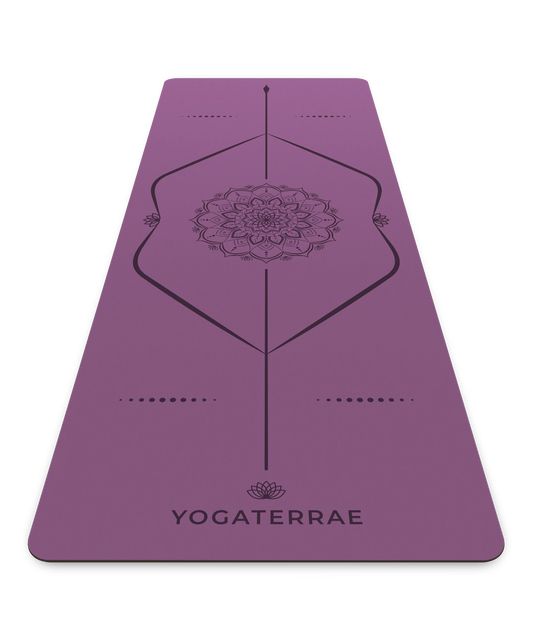 TAPIS DE YOGA ANTIDÉRAPANT VIOLET EN PU-CAOUTCHOUC NATUREL MANDALA
