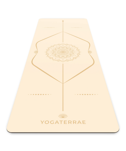 TAPIS DE YOGA MANDALA BLANC EN PU-CAOUTCHOUC NATUREL AVEC SAC