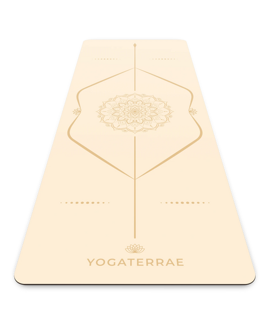 TAPIS DE YOGA ANTIDÉRAPANT BLANC EN PU-CAOUTCHOUC NATUREL MANDALA