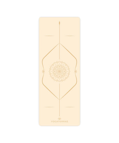 TAPIS DE YOGA MANDALA BLANC EN PU-CAOUTCHOUC NATUREL AVEC SAC