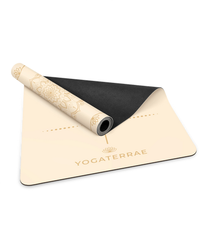 TAPIS DE YOGA MANDALA BLANC EN PU-CAOUTCHOUC NATUREL AVEC SAC