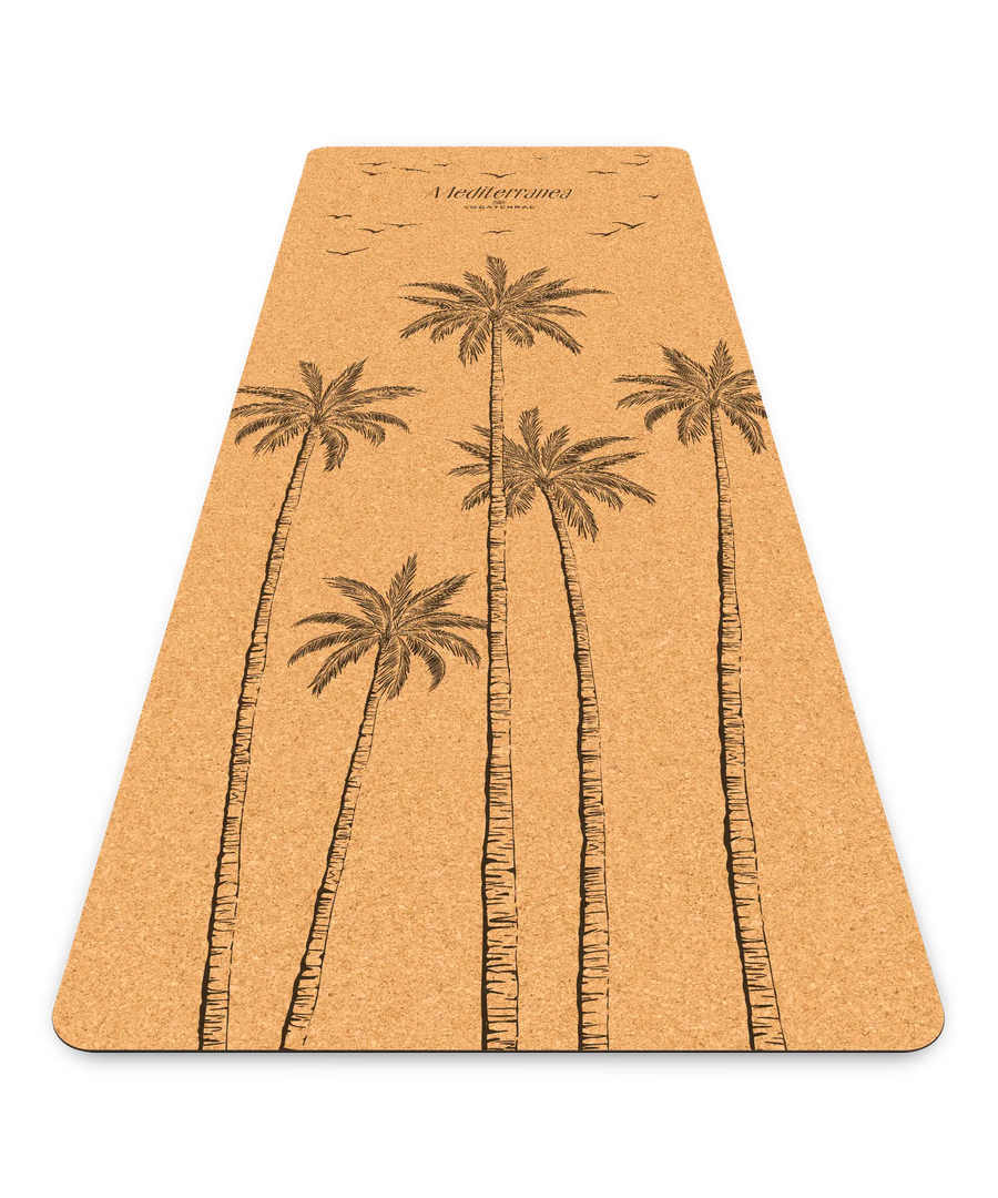 TAPIS DE YOGA ROYAL PALM LIÈGE & CAOUTCHOUC NATUREL + SANGLE