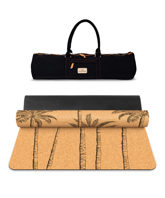 TAPIS DE YOGA LIÈGE & CAOUTCHOUC NATUREL ANTIDÉRAPANT MEDITERRANEA AVEC SAC