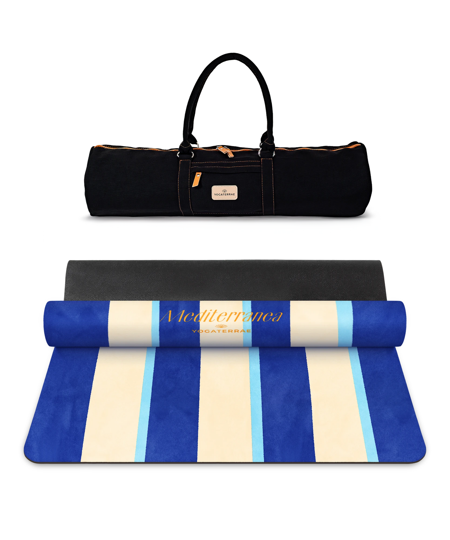 TAPIS DE YOGA CONFORT 3.5 MM ANTIDÉRAPANT MICROFIBRE SANTORIN – MEDITERRANEA AVEC SAC