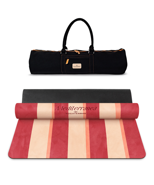 TAPIS DE YOGA CONFORT 3.5 MM ANTIDÉRAPANT MICROFIBRE POSITANO – MEDITERRANEA AVEC SAC