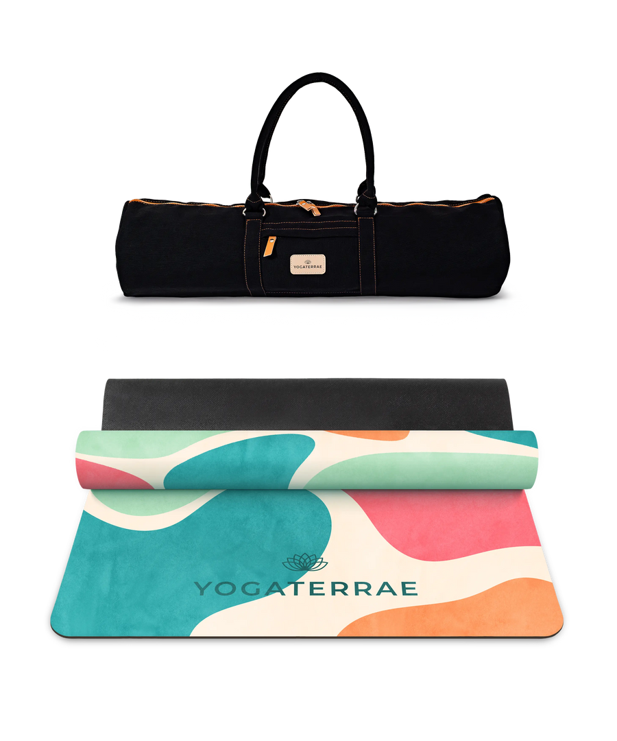 TAPIS DE YOGA BORA-BORA CONFORT MICROFIBRE & CAOUTCHOUC NATUREL AVEC SAC