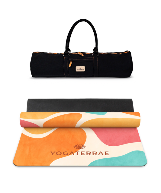 TAPIS DE YOGA CONFORT 3.5 MM ANTIDÉRAPANT MICROFIBRE HAVANA – NOMADE AVEC SAC