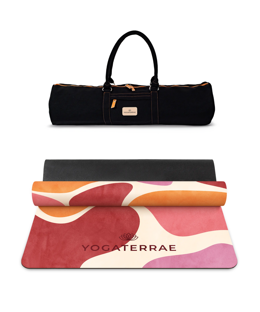 TAPIS DE YOGA KYOTO CONFORT MICROFIBRE & CAOUTCHOUC NATUREL AVEC SAC