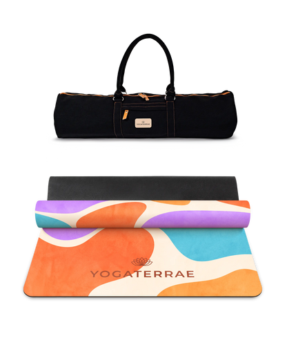 TAPIS DE YOGA CONFORT 3.5 MM ANTIDÉRAPANT MICROFIBRE MEXICO – NOMADE AVEC SAC