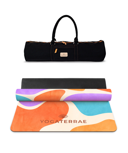 TAPIS DE YOGA CONFORT 3.5 MM ANTIDÉRAPANT MICROFIBRE MEXICO – NOMADE AVEC SAC