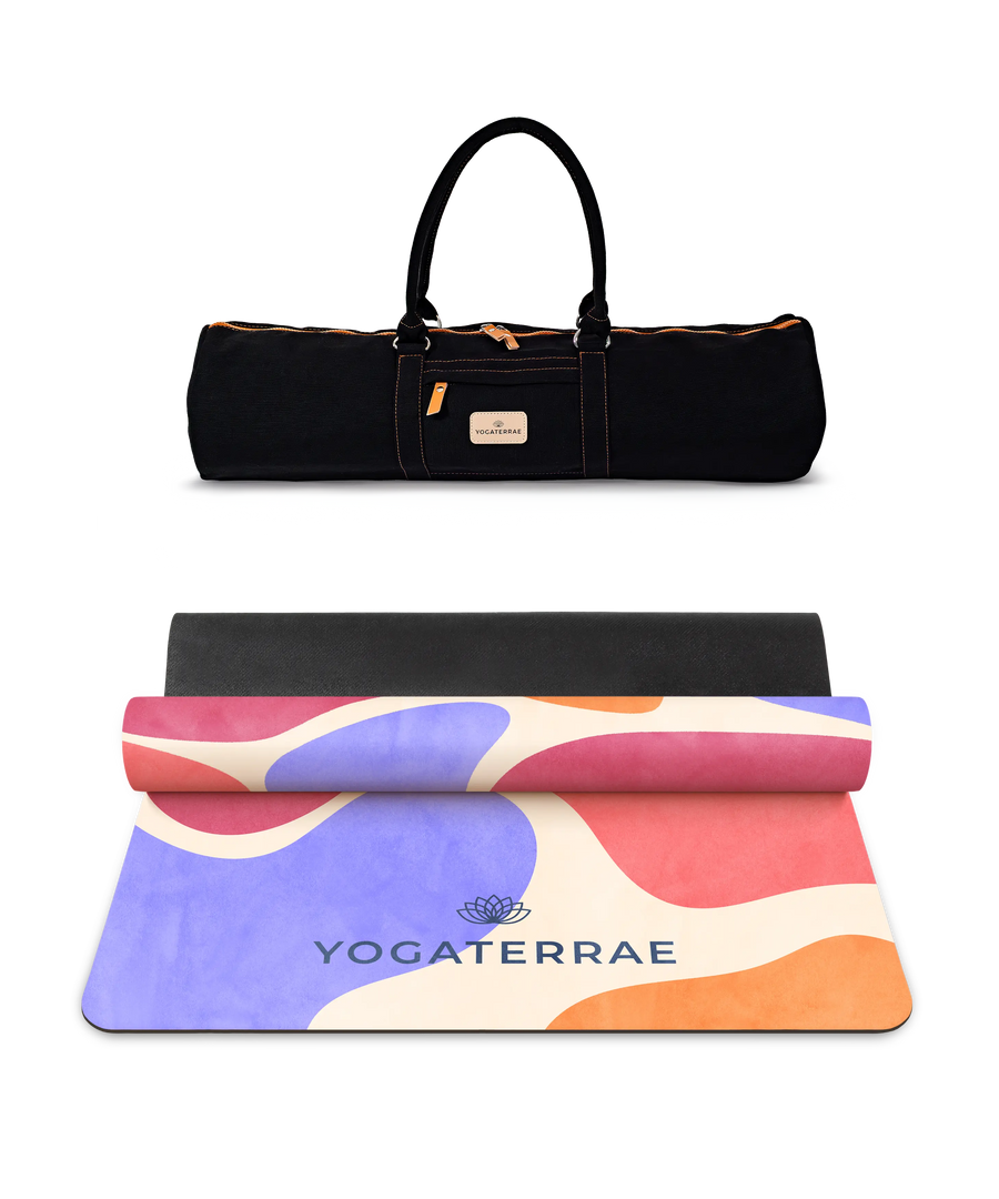 TAPIS DE YOGA MIAMI CONFORT MICROFIBRE & CAOUTCHOUC NATUREL AVEC SAC
