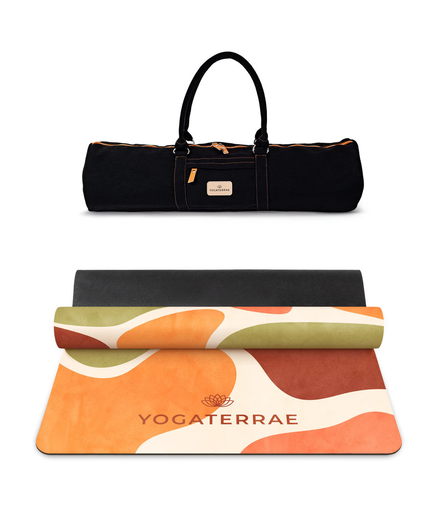 TAPIS DE YOGA MONTREAL CONFORT MICROFIBRE & CAOUTCHOUC NATUREL AVEC SAC