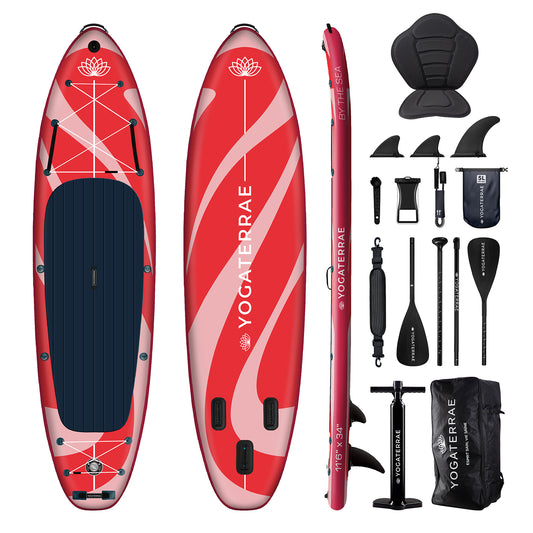 "Pack complet 2 en 1 SUP Kayak Yogaterrae Glamour 11'6" + 10 accessoires premium pour une expérience nautique optimale"