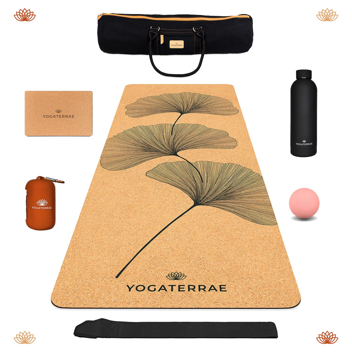 PACK YOGATERRAE LIÈGE GINKGOS : LE TAPIS + 6 ACCESSOIRES YOGA