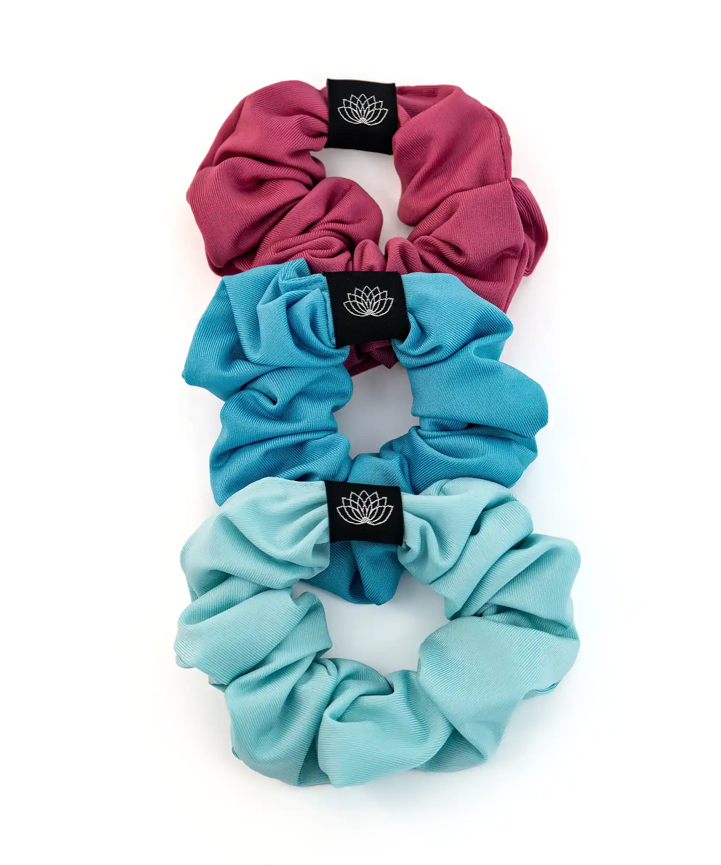 SET 3 CHOUCHOUS BLEU – TURQUOISE – BORDEAUX