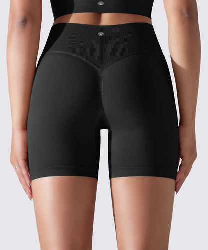 SHORT FEMME YOGA-PILATES-FITNESS TAILLE HAUTE EXTENSIBLE NOIR
