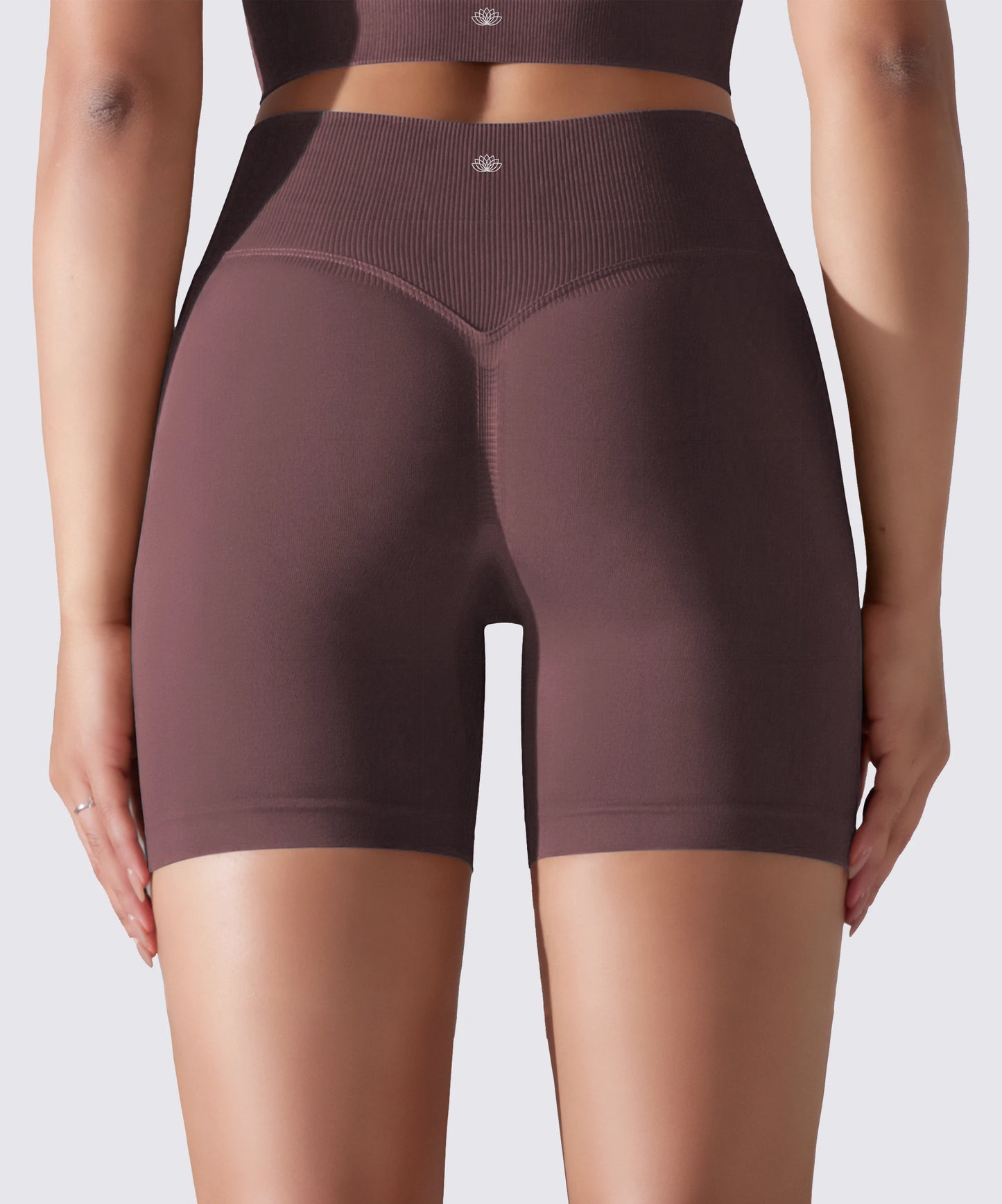 SHORT FEMME YOGA-PILATES-FITNESS TAILLE HAUTE EXTENSIBLE PRUNE