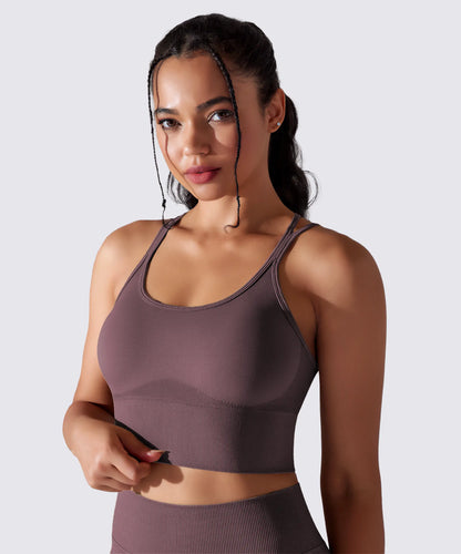 SPORTS BRA YOGA PILATES & FITNESS OPTIMAL SUPPORT PLUM