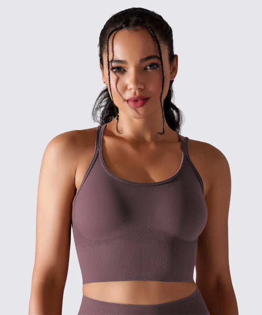SPORTS BRA YOGA PILATES & FITNESS OPTIMAL SUPPORT PLUM