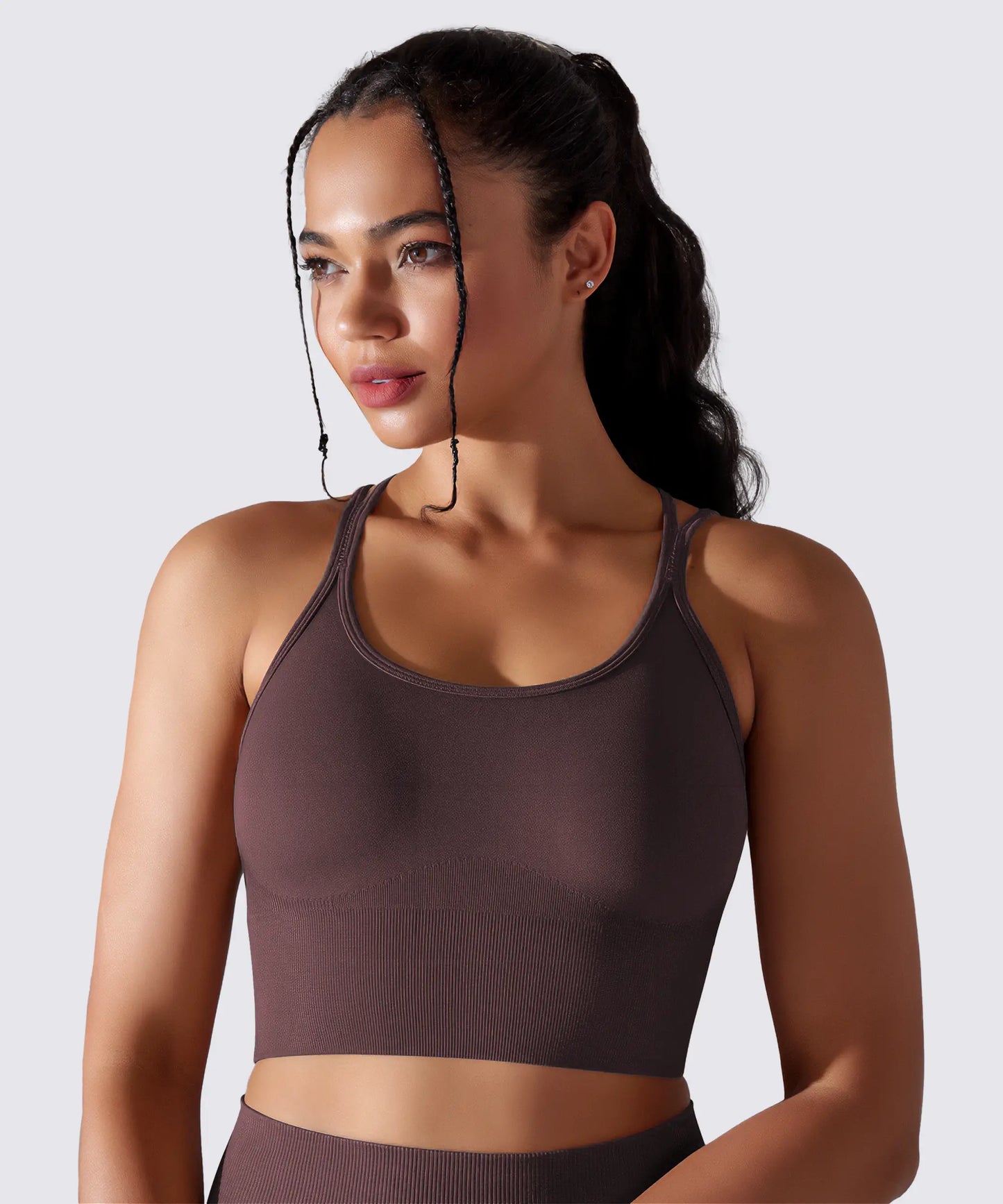 SPORTS BRA YOGA PILATES & FITNESS OPTIMAL SUPPORT PLUM