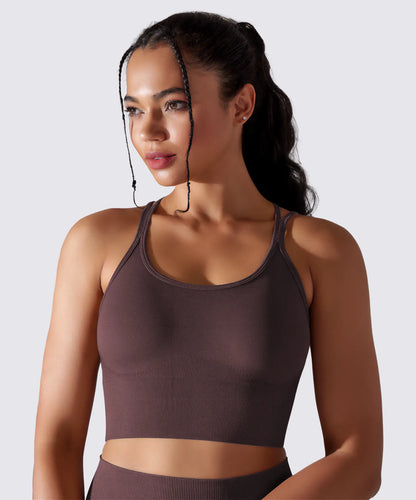 SPORTS BRA YOGA PILATES & FITNESS OPTIMAL SUPPORT PLUM