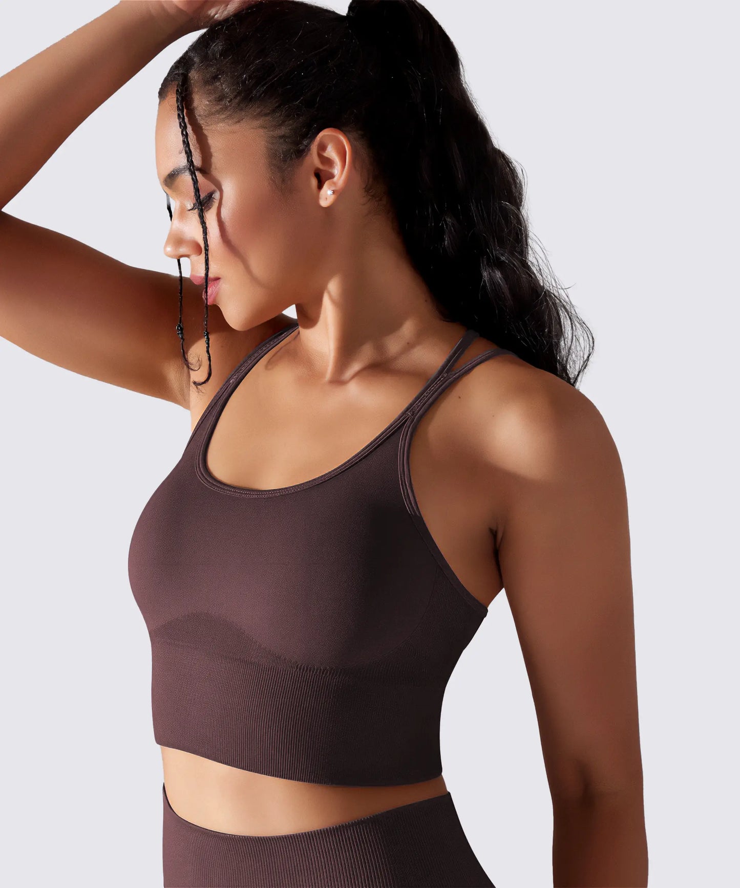 SPORTS BRA YOGA PILATES & FITNESS OPTIMAL SUPPORT PLUM