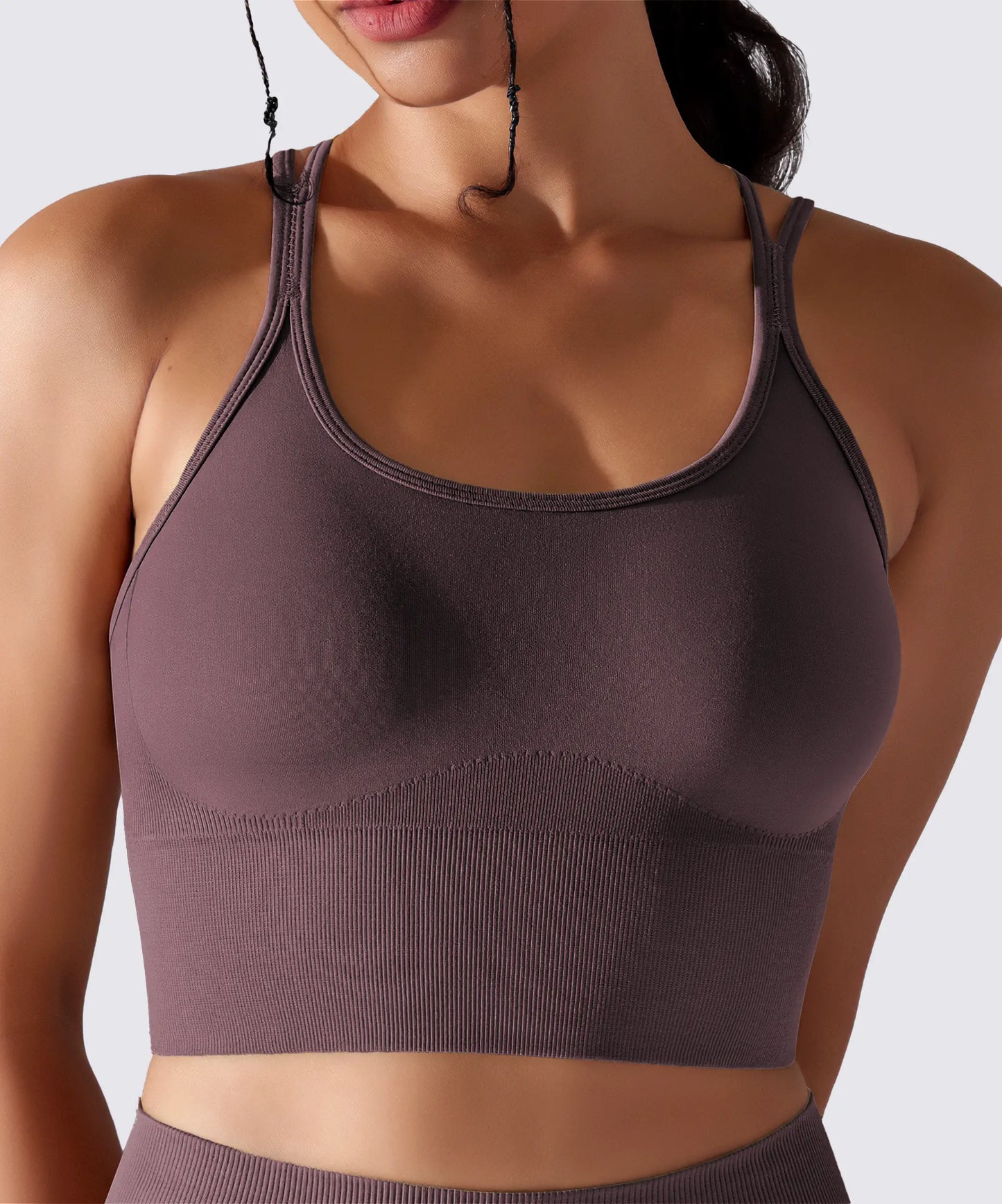 SPORTS BRA YOGA PILATES & FITNESS OPTIMAL SUPPORT PLUM