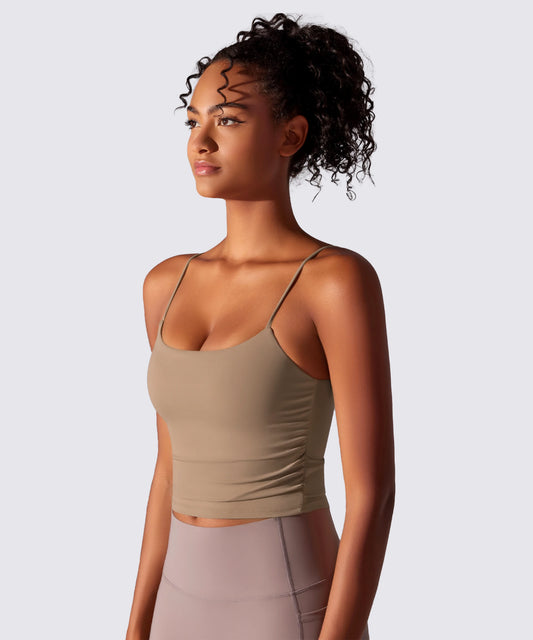 BRASSIÈRE DE SPORT BEIGE FINES BRETELLES MAINTIEN ET CONFORT