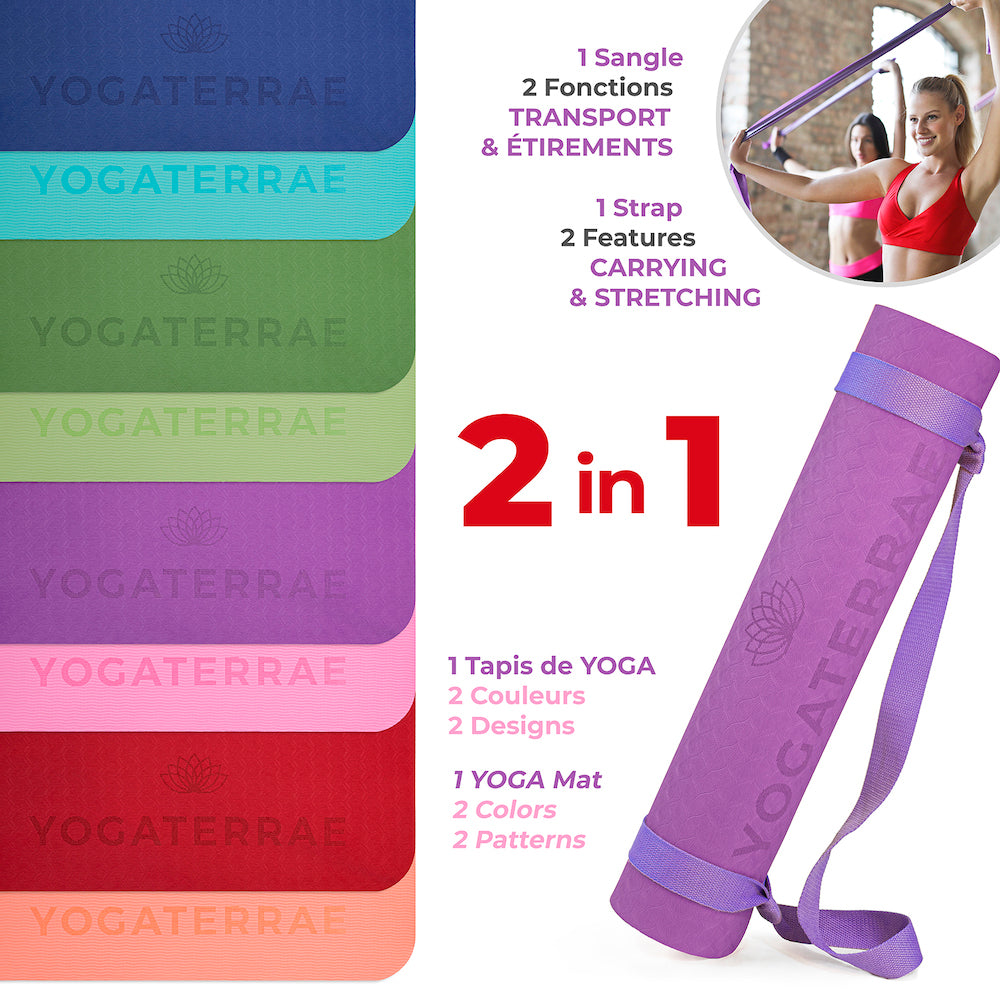 TAPIS DE YOGA STUDIO VIOLET ROSE (OFFRE RENOUVELÉE)