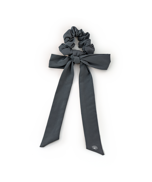 CHOUCHOU RUBAN D'AMOUR GRIS ÉLÉGANT YOGA FITNESS BALADES QUOTIDIEN