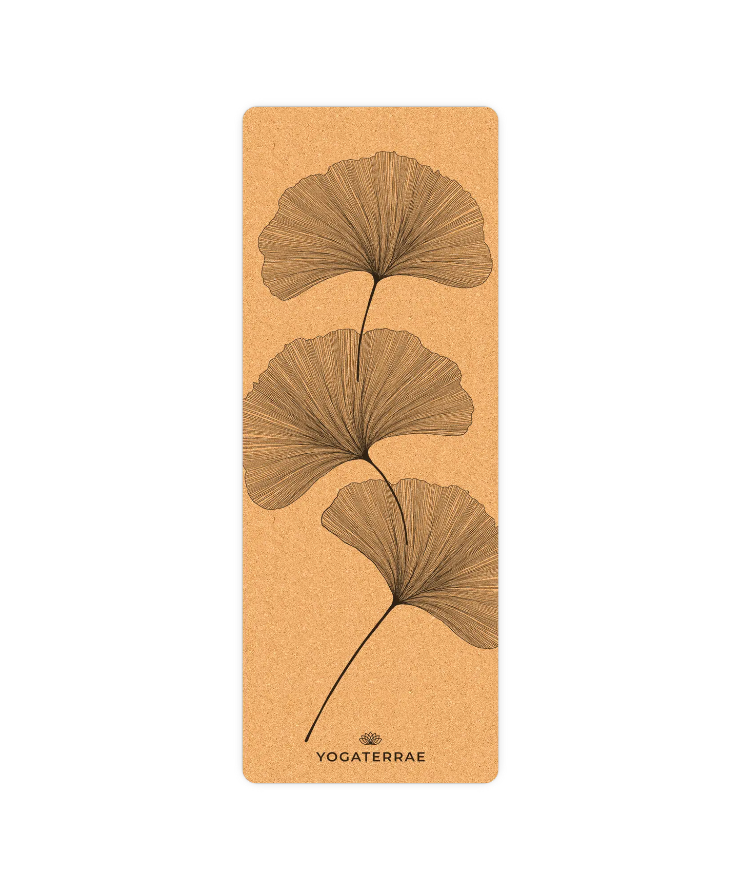 YOGAMATTE KORK & GUMMI RUTSCHFEST GINKGOS YIN YANG MIT TASCHE