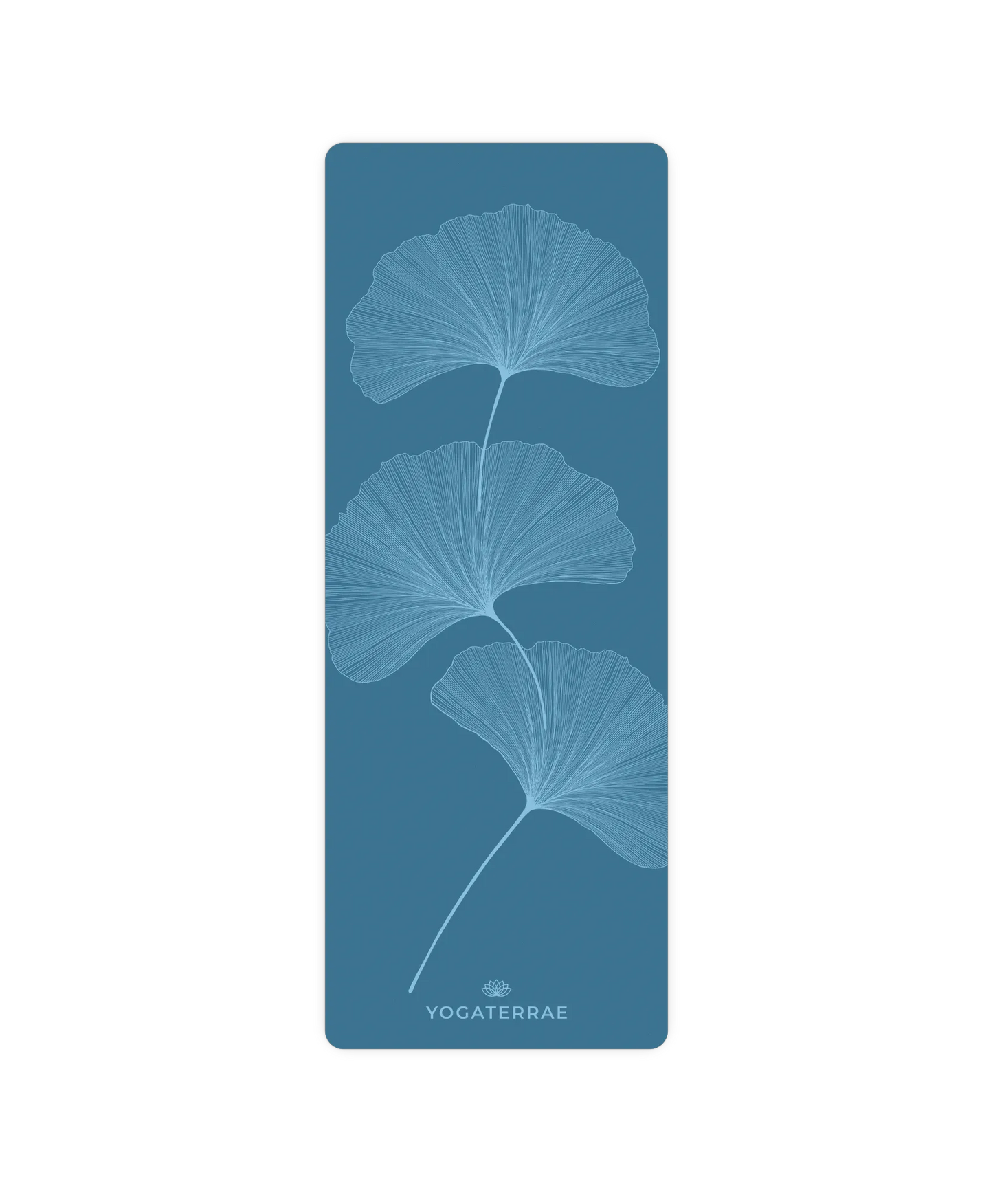 Design YinYang en impression claire sur tapis de yoga Bleu Polaire Yogaterrae, alliance de polyuréthane haute performance et caoutchouc naturel