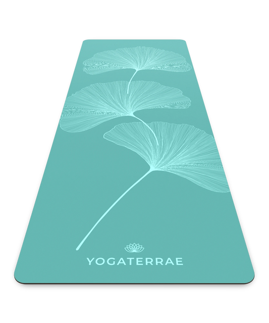 TAPIS DE YOGA ANTIDÉRAPANT VERT MENTHE EN PU-CAOUTCHOUC NATUREL GINKGOS LIGHT